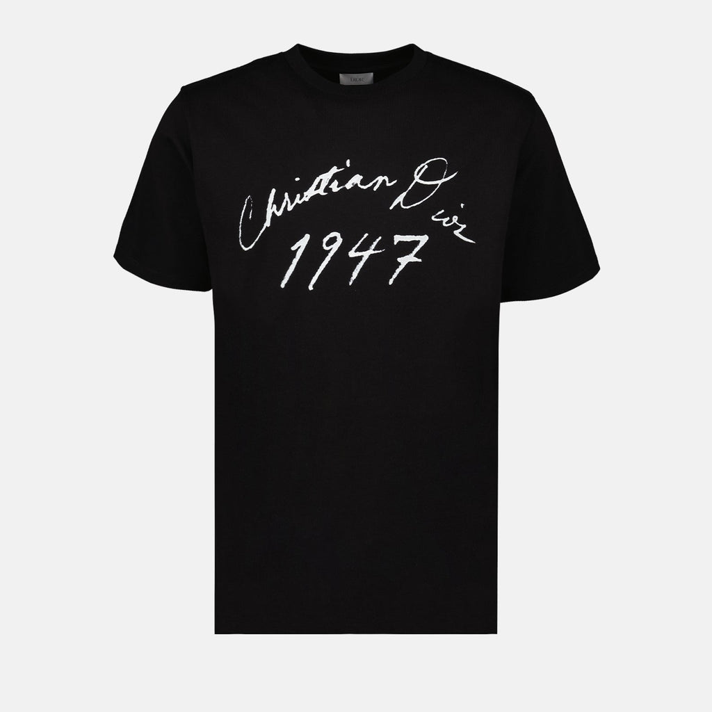 Dior T-shirt, luxury T-shirt, designer cotton T-shirt, black T-shirt, CD 1947