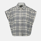 tweed overshirt, Iro Samie, casual wear, checkered shirt, women's outerwear