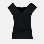 Image of Draped Top Josif Noir by Khaite for Women - Season Spring-Summer 2025 - Product detail view 1