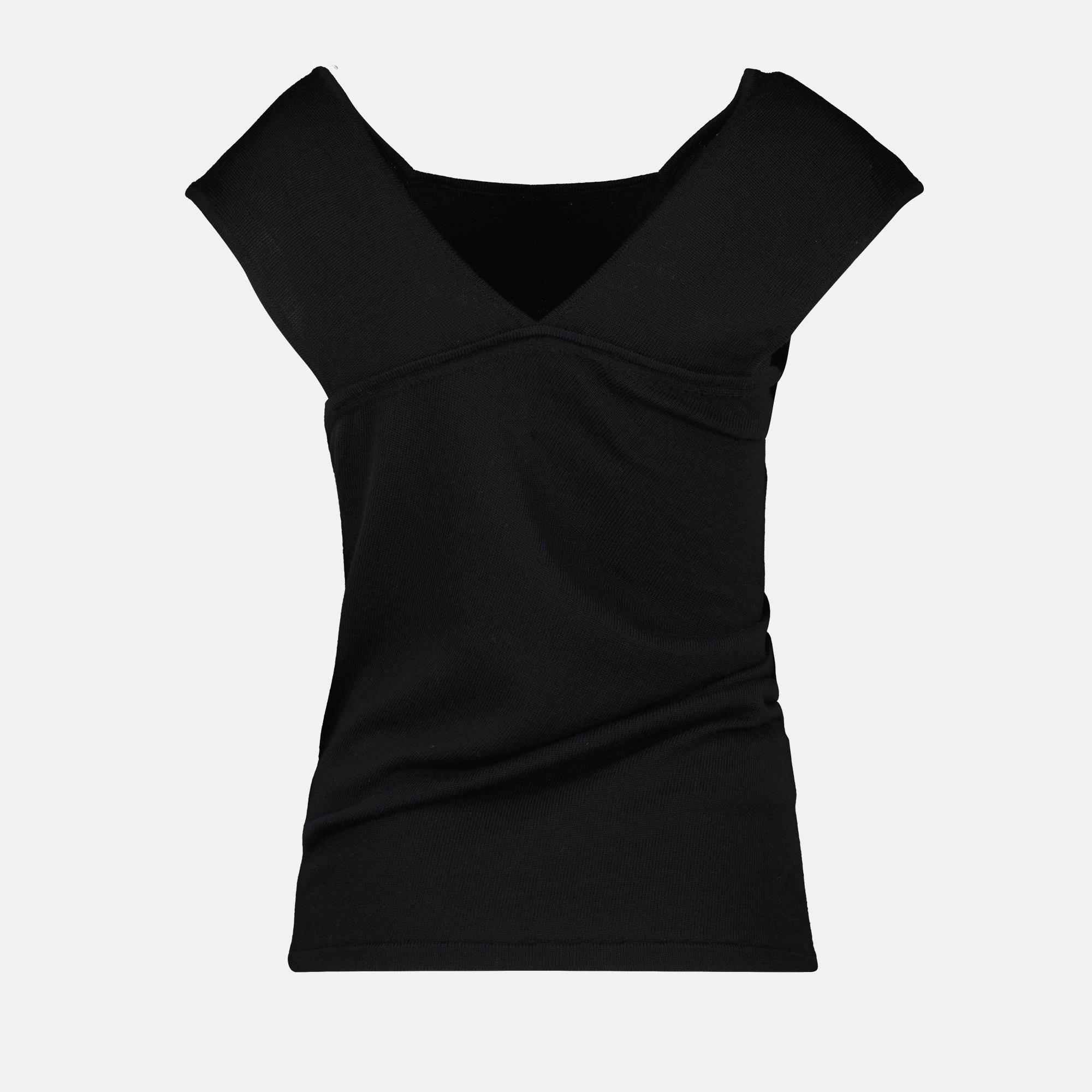 draped top, Josif noir, wool top, elegant clothing, Spring-Summer collection
