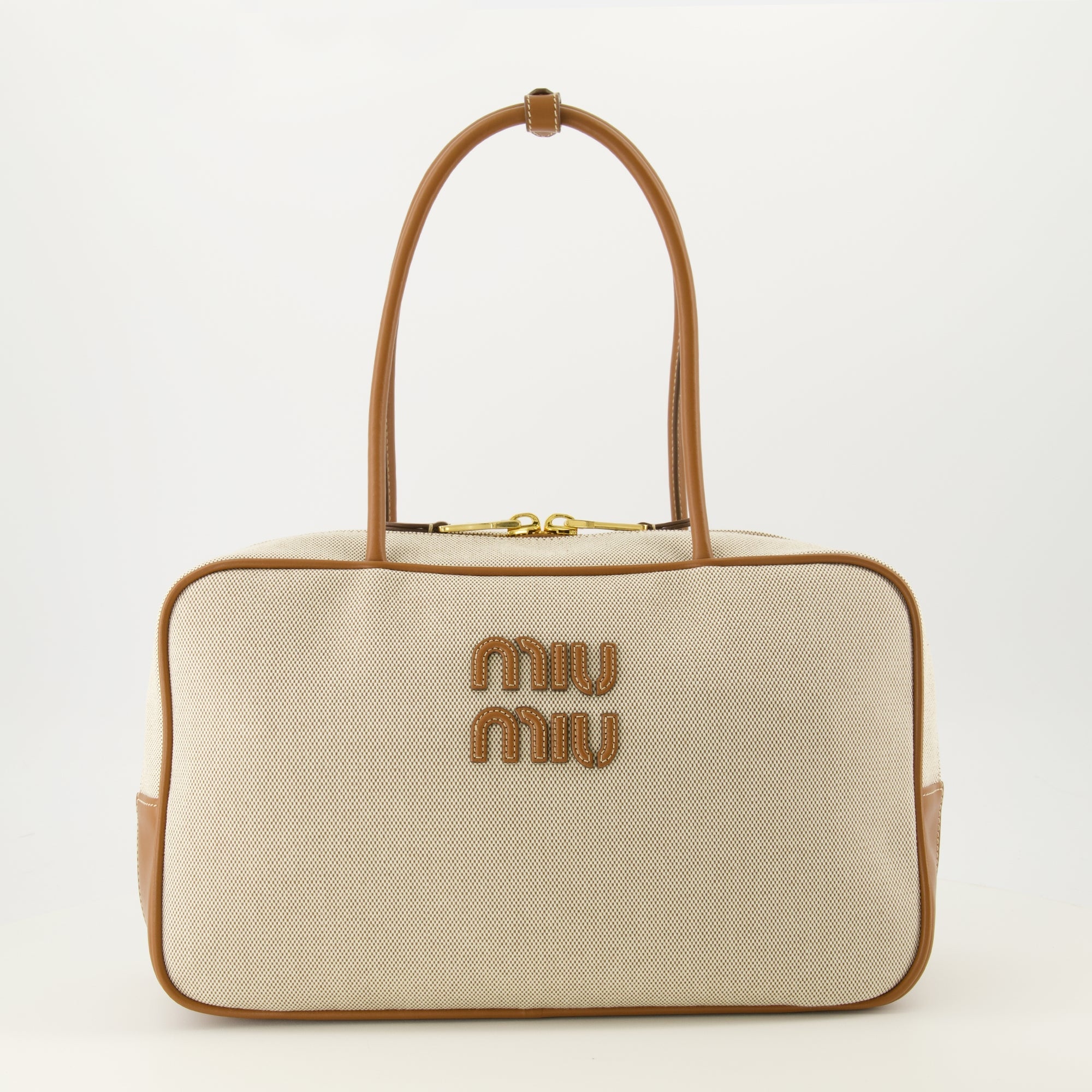 Miu Miu bag, canvas leather bag, fashion accessories, autumn winter collection, high-end handbags