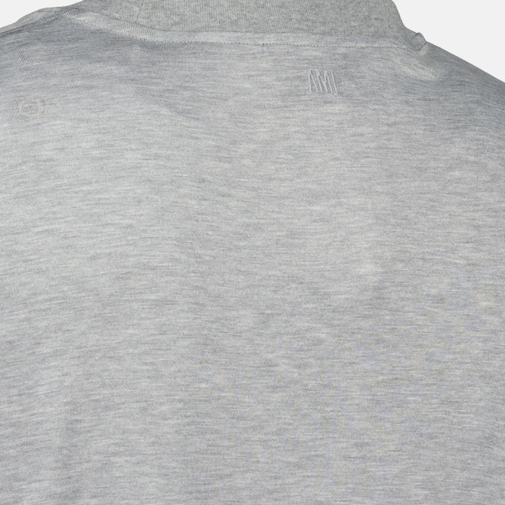 Image du T-shirt Brodé Gris par Ami PARIS pour Unisexe - Saison Automne-Hiver 2025 - Vue des détails du produit 3