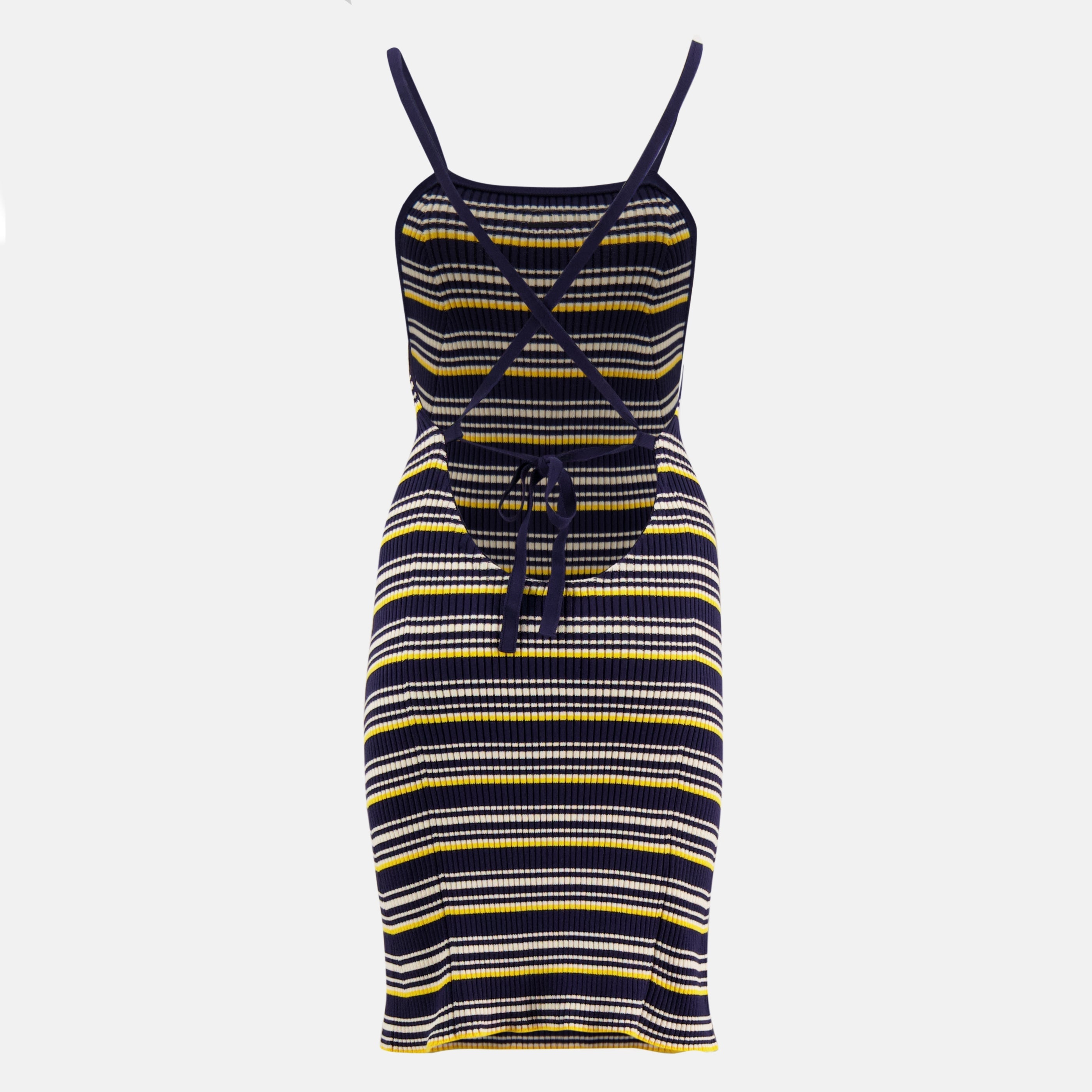 Image of Robe en maille rayée bleu by Miu Miu for Women - Season Spring-Summer 2026 - Back View