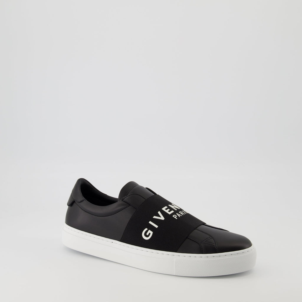 Givenchy sneakers, black leather sneakers, urban slip-on shoes, comfortable footwear, designer sneakers