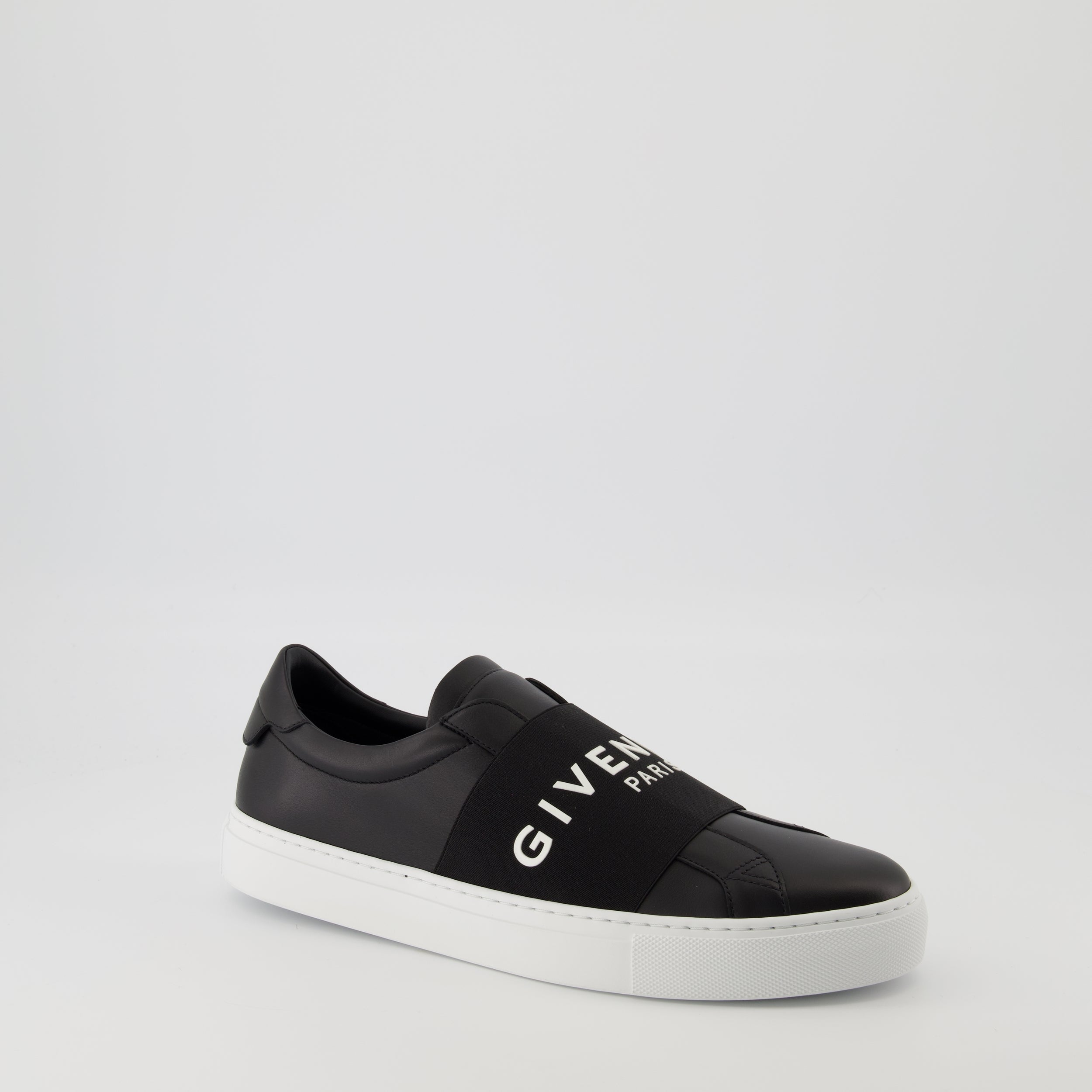 Givenchy sneakers, black leather sneakers, urban slip-on shoes, comfortable footwear, designer sneakers