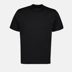 Bild eines schwarzen Baumwoll-T-Shirts mit Rundhalsausschnitt von Courreges für Herren - Saison Herbst-Winter 2024 - Vorderansicht
