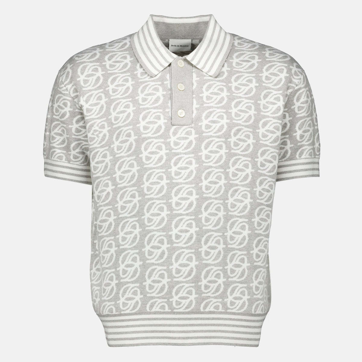 Polo de punto jacquard D Mirror gris
