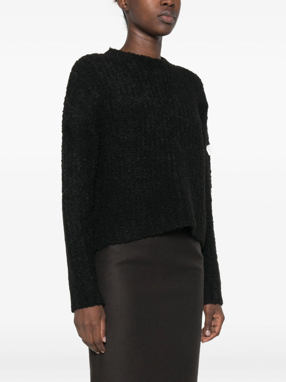 Image of Numeric Black Acrylic Sweater by Mm6 for Women - Season Autumn-Winter 2026 - Model View 2