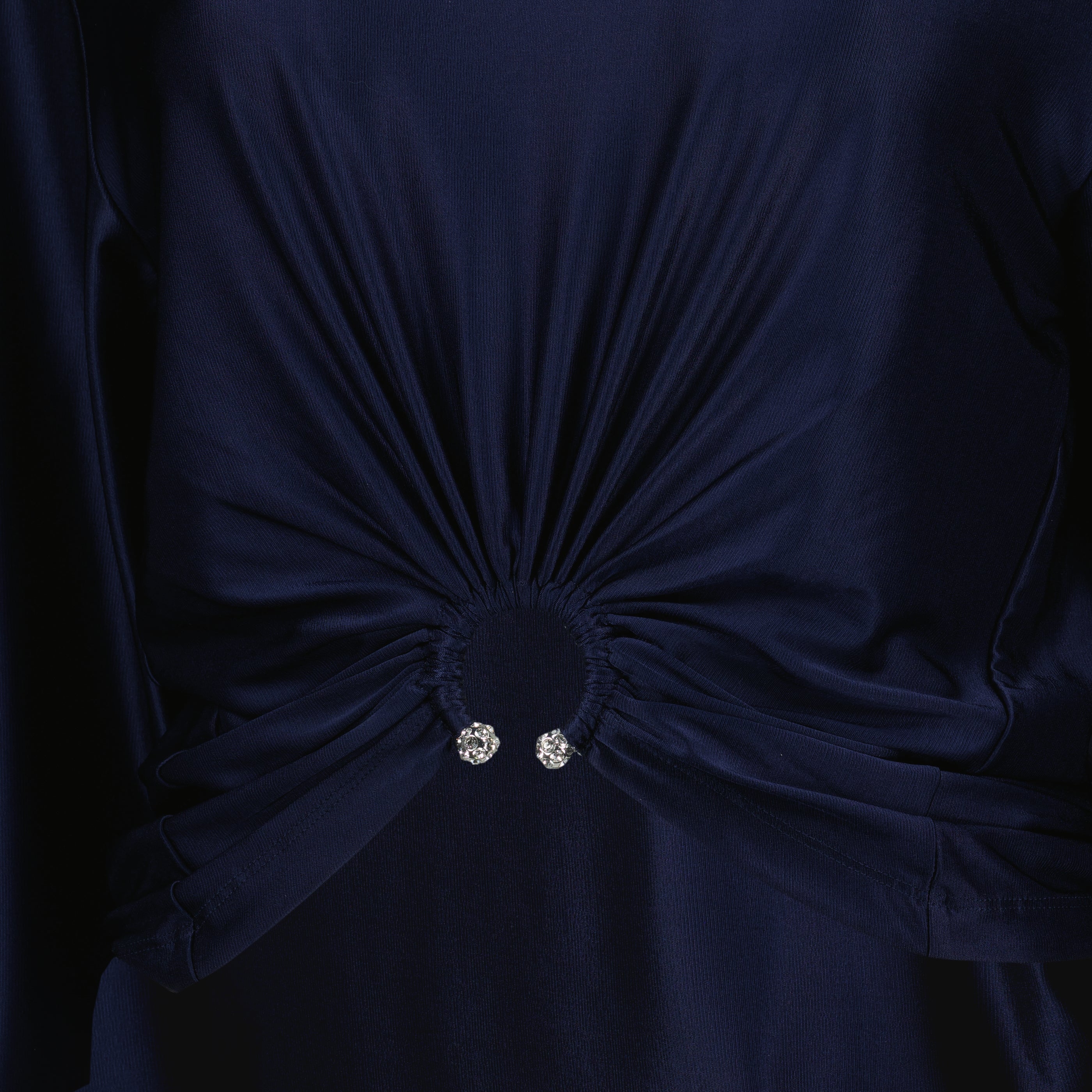 Crop Top Piercing aus Marine-Jersey