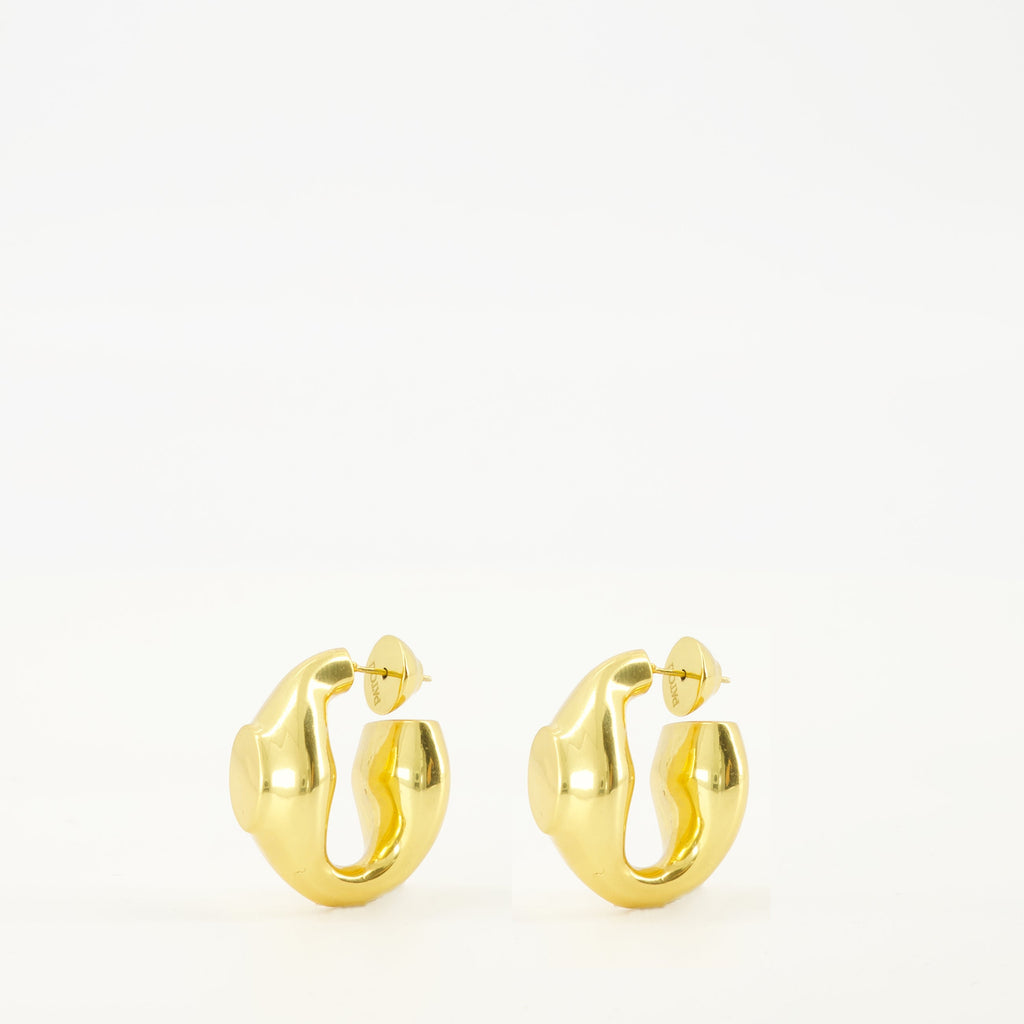 gold earrings, Patou jewelry, brass accessories, signet earrings, Autumn Winter collection