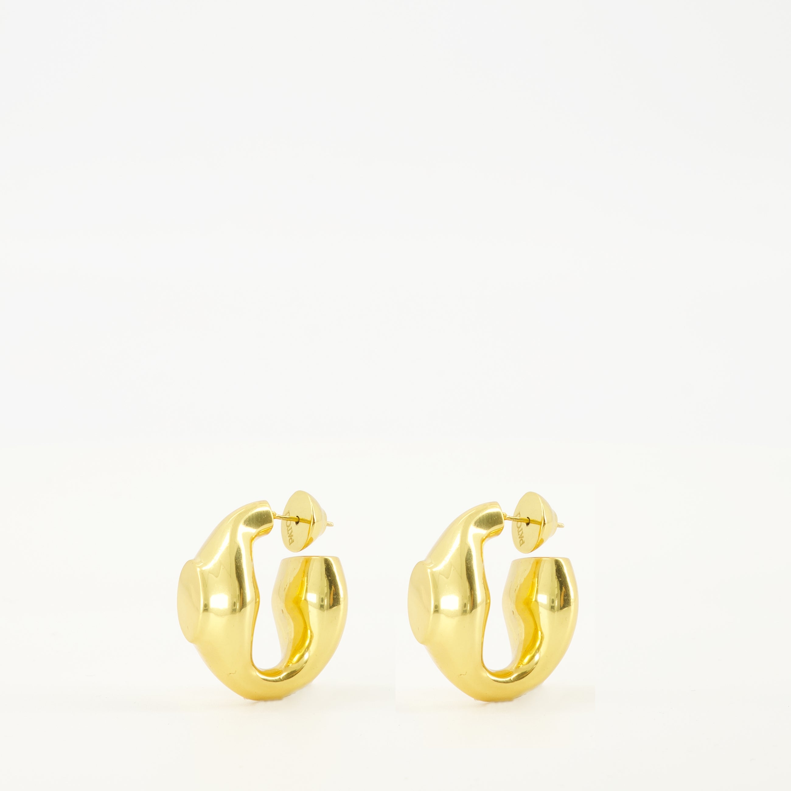 gold earrings, Patou jewelry, brass accessories, signet earrings, Autumn Winter collection