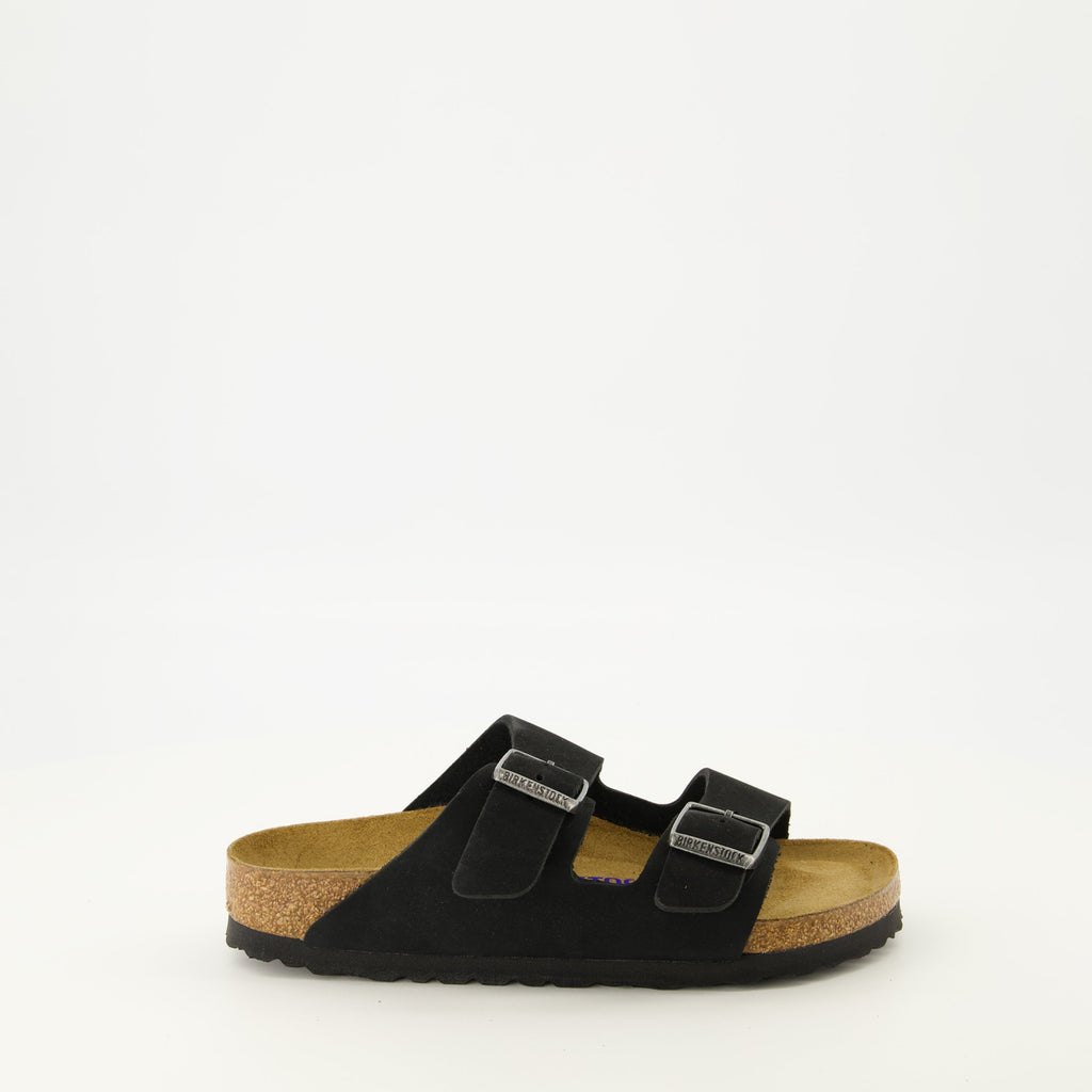 Birkenstock sandals, black Arizona sandals, comfortable footwear, adjustable sandals, nubuck leather sandals