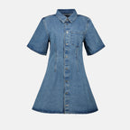 denim dress, AMI Paris, shirt dress, blue dress, Spring-Summer 2025