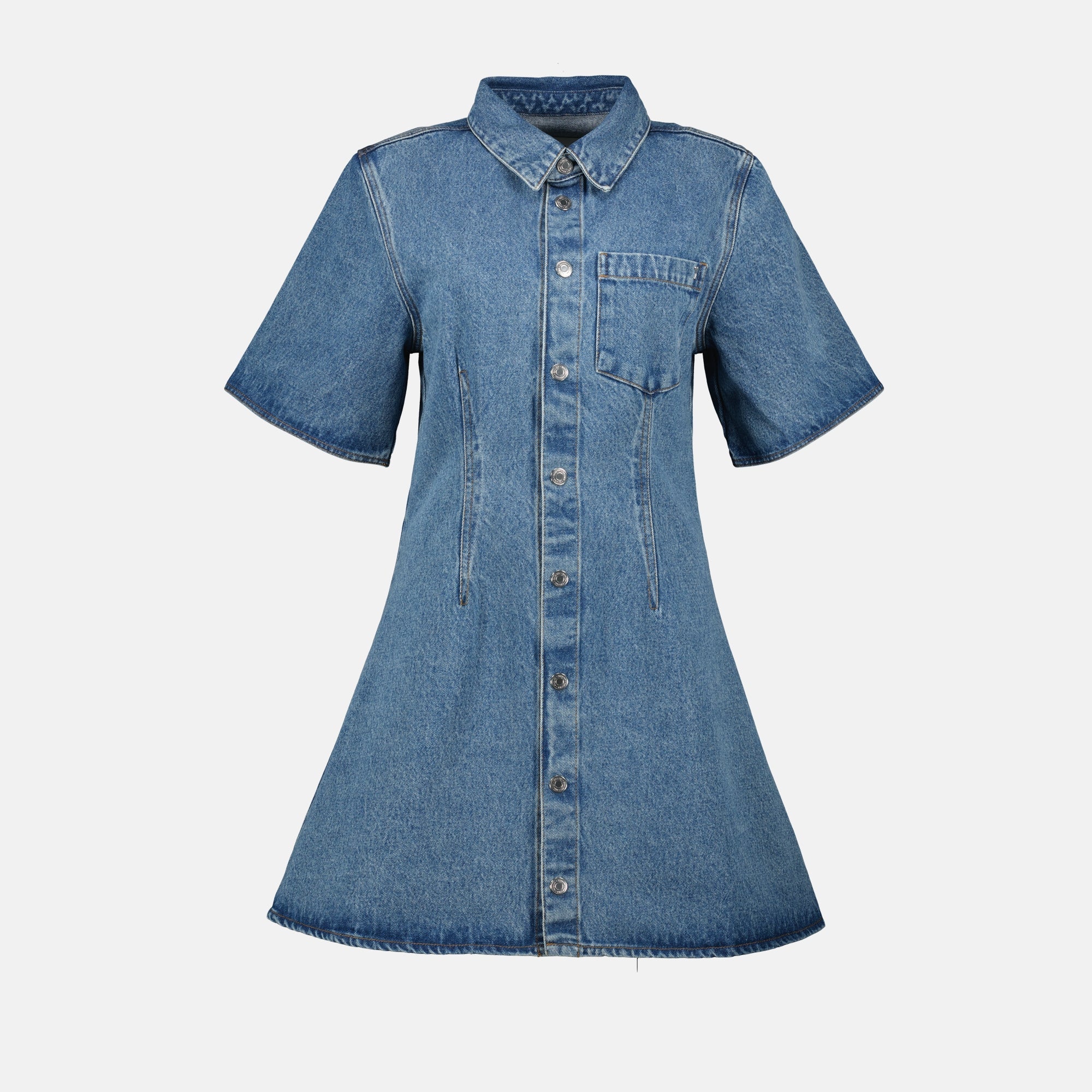 denim dress, AMI Paris, shirt dress, blue dress, Spring-Summer 2025
