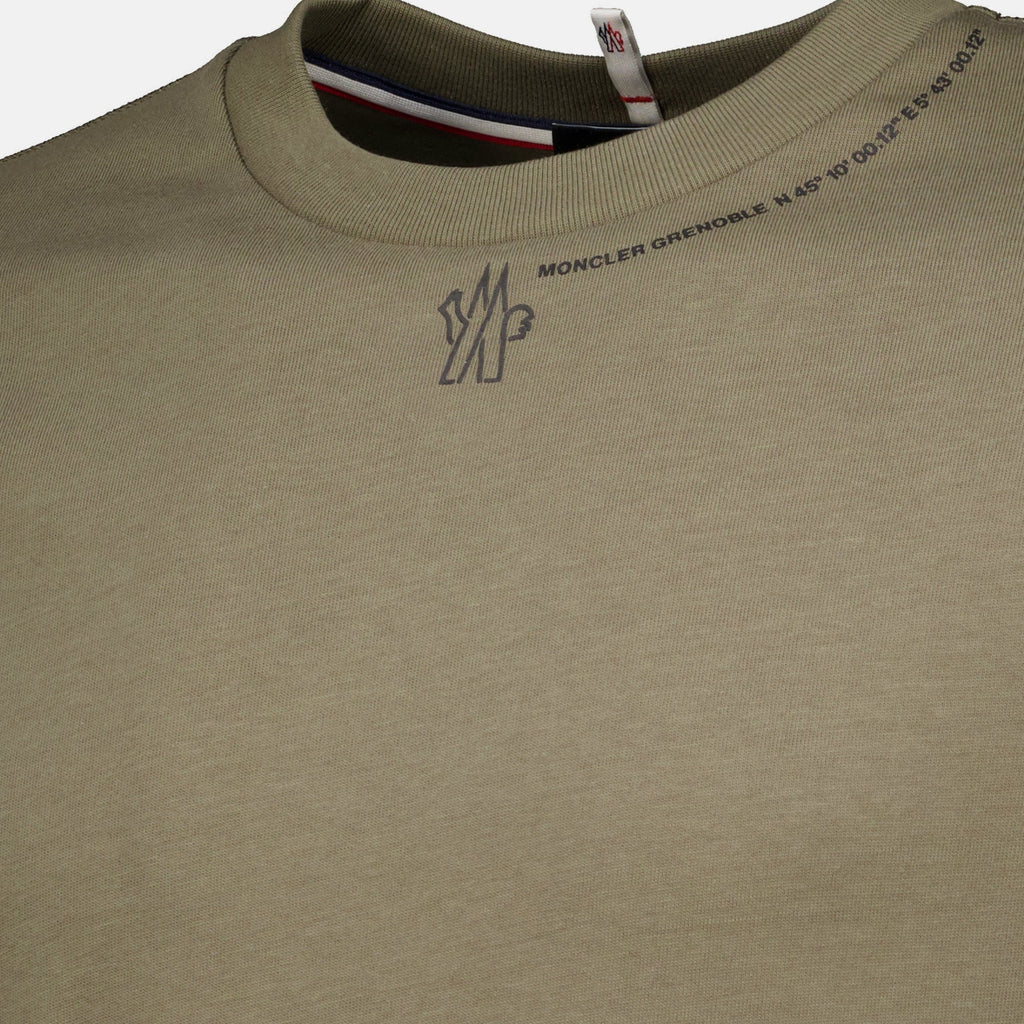 T-shirt de jersey de algodão caqui