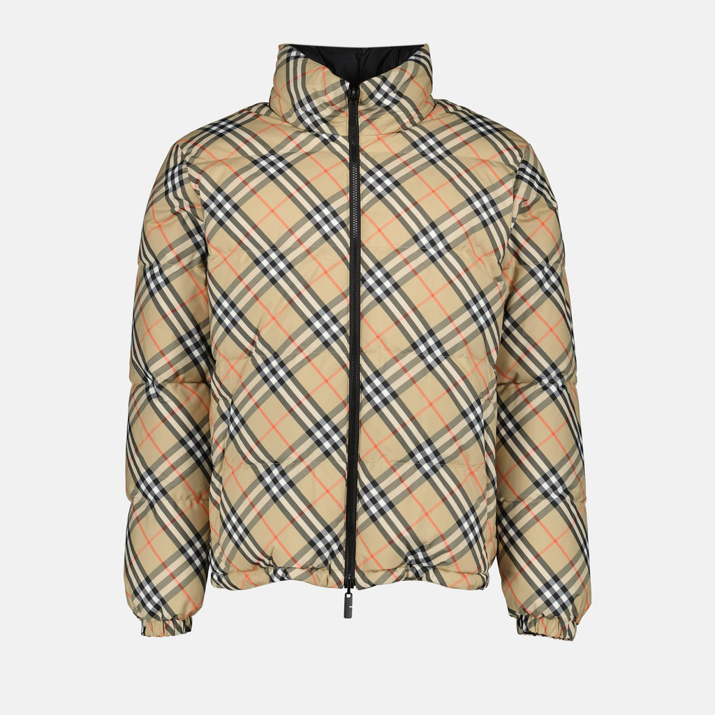 Burberry jacket, reversible down jacket, polyester outerwear, Autumn-Winter collection, men's outerwear