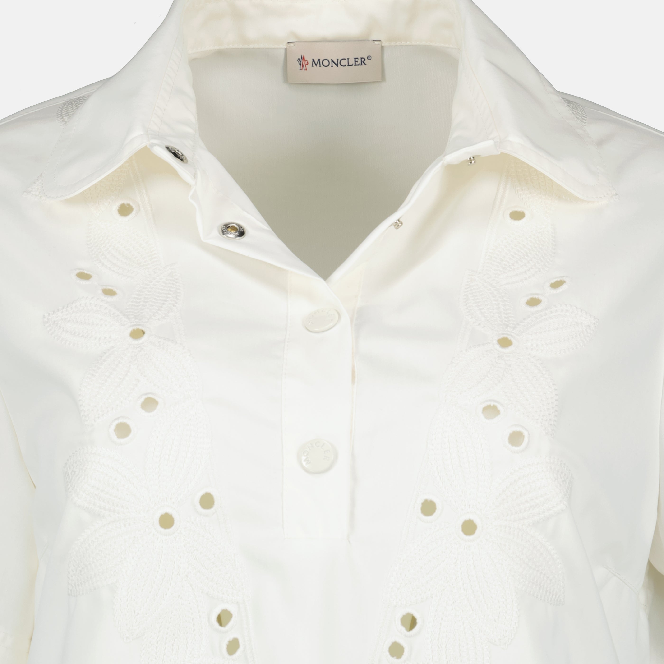 Embroidered Cotton Shirt Dress