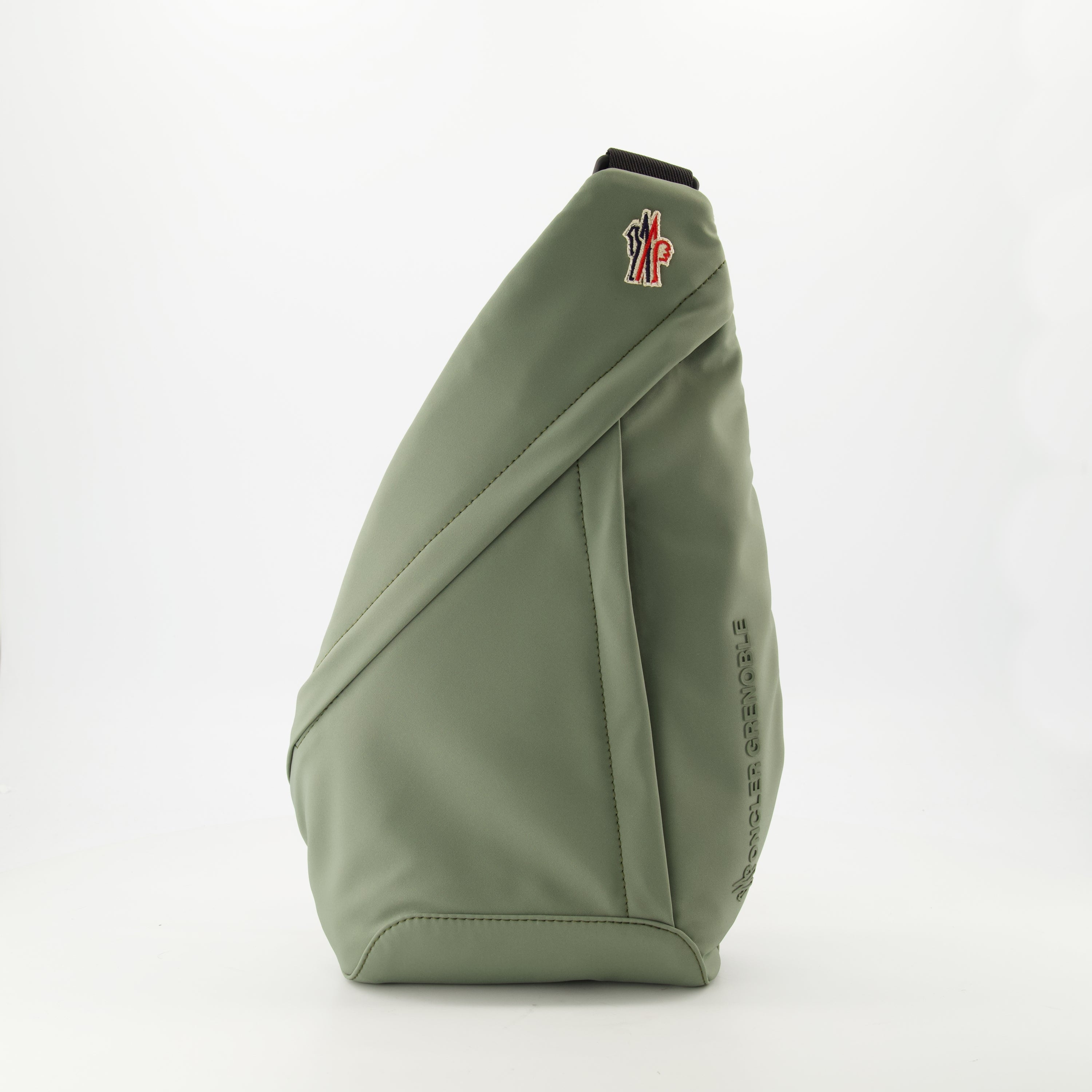 Moncler Grenoble bag, waterproof khaki bag, adjustable shoulder bag, nylon bag, designer accessories