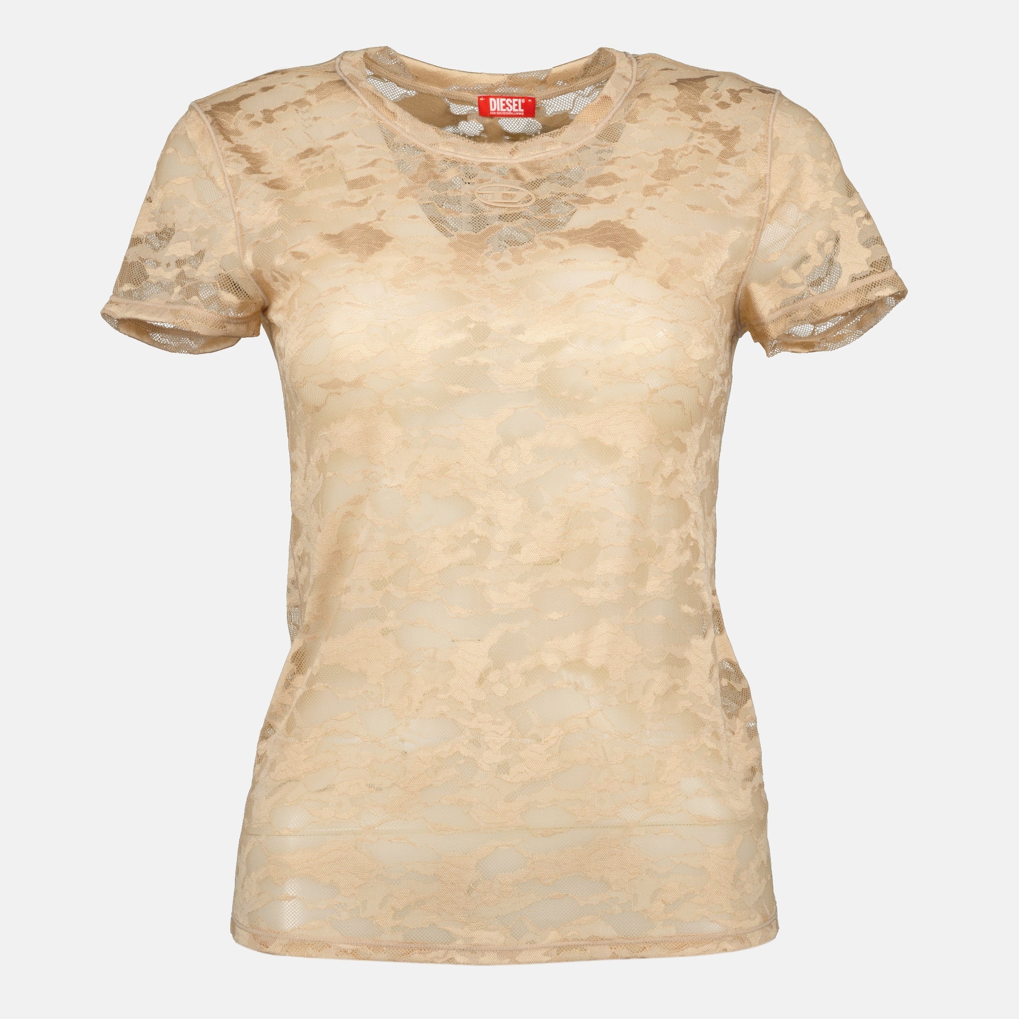 Image of Kasia-Ult Lace T-Shirt by Diesel for Women - Season Spring-Summer 2026 - Front View