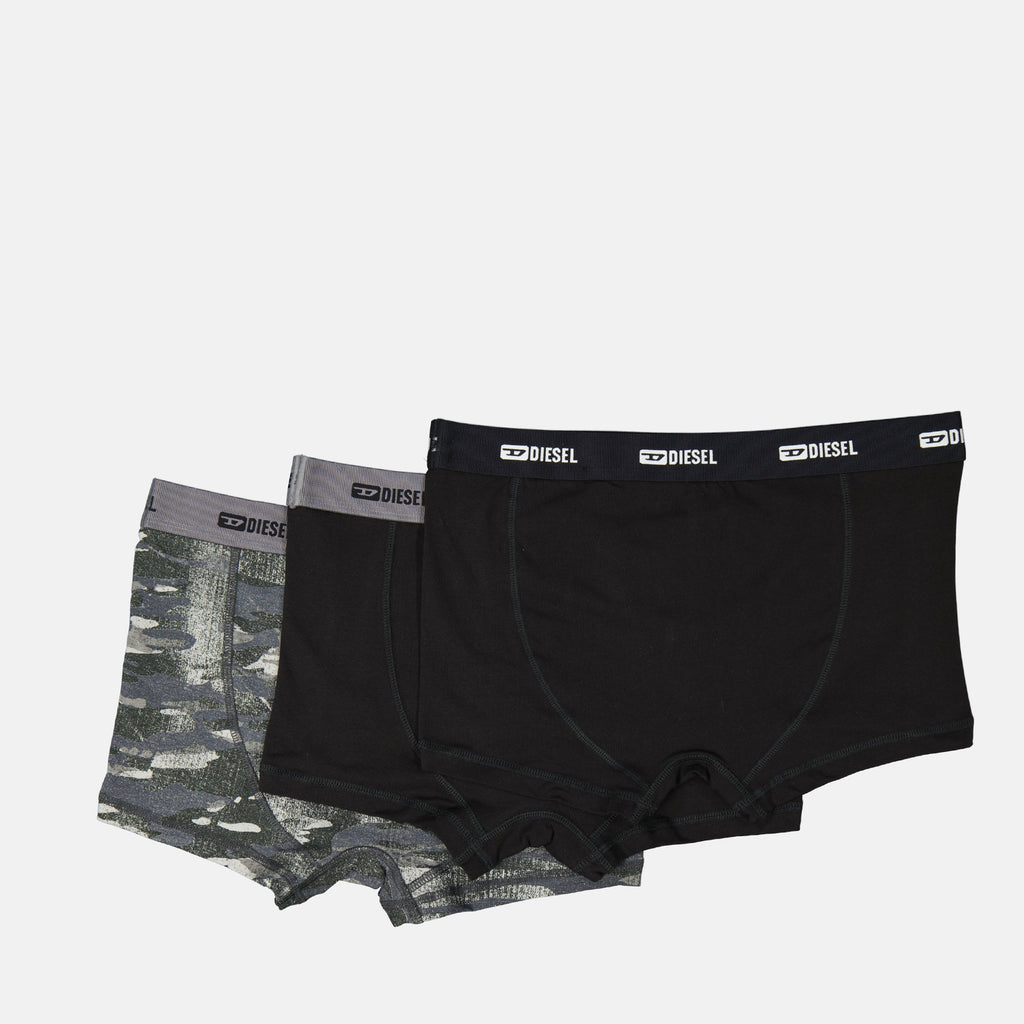 military boxer shorts, Diesel boxer set, cotton elastane underwear, navy black boxers, modern men's underwear