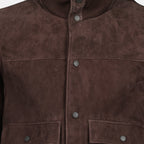 Moncler cardigan, brown wool cardigan, suede outerwear, men's cardigans, Autumn Winter fashion