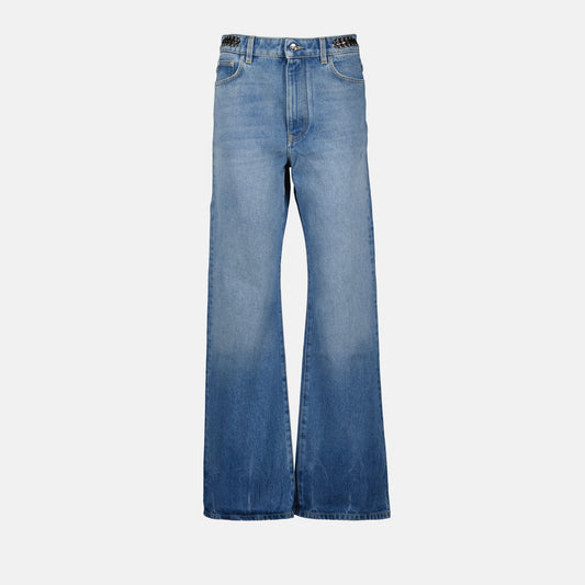 flare jeans, Signature 1969, Rabanne denim, Fall-Winter collection, bleached denim