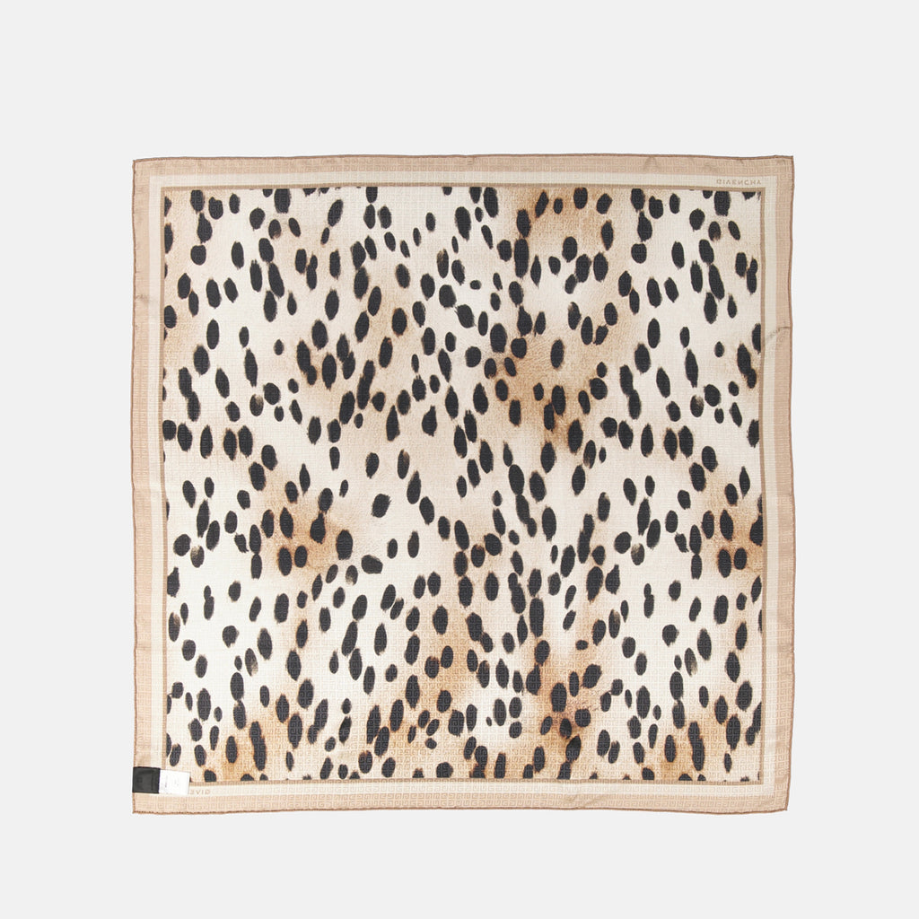 레오퍼드 프린트 실크 스카프 4G