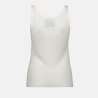 Bild des gerippten weißen Tops von Moschino für Damen - Saison Frühling-Sommer 2025 - Produktdetailansicht 1