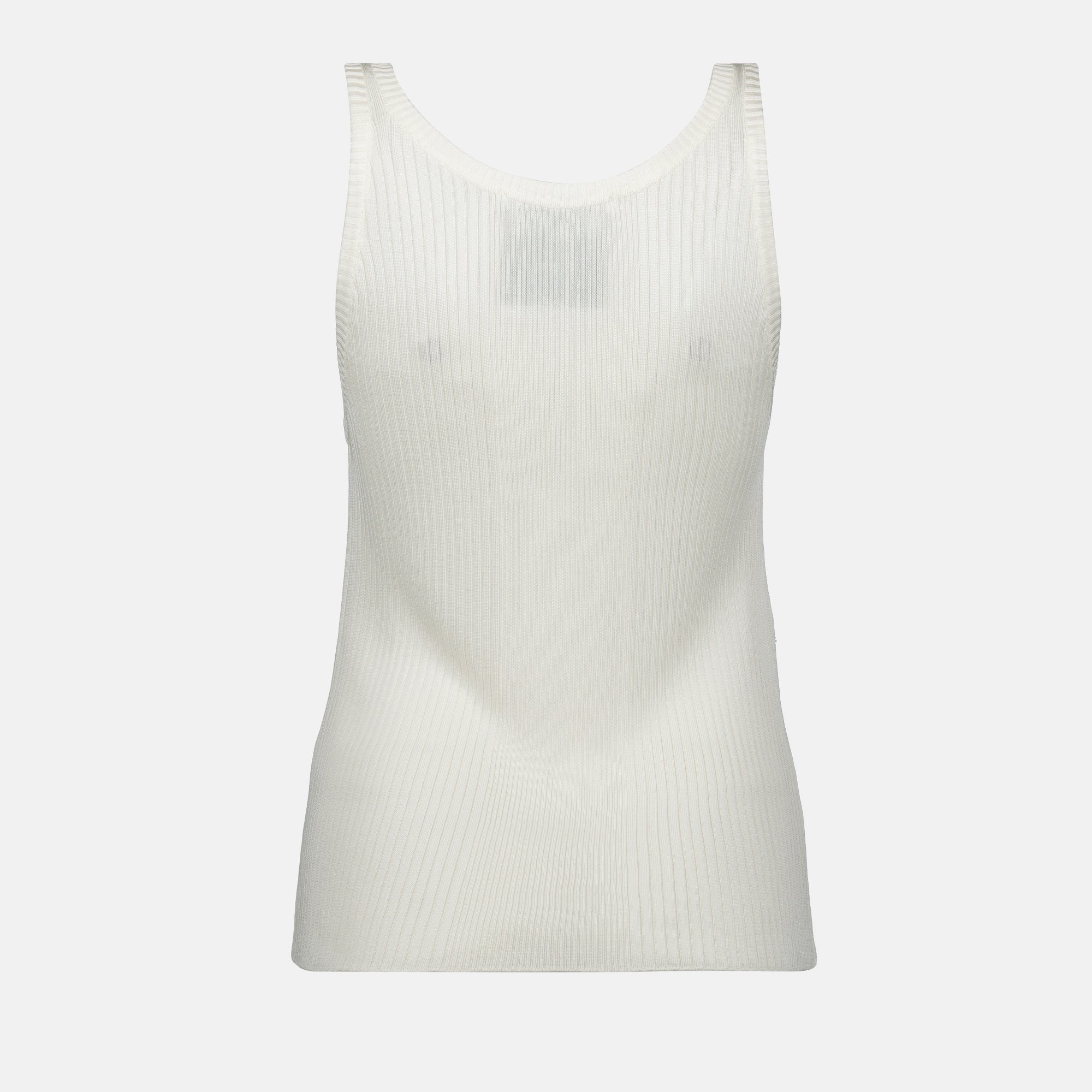 Moschino white top, women's ribbed top, slim-fit top, viscose fashion, spring summer collection
