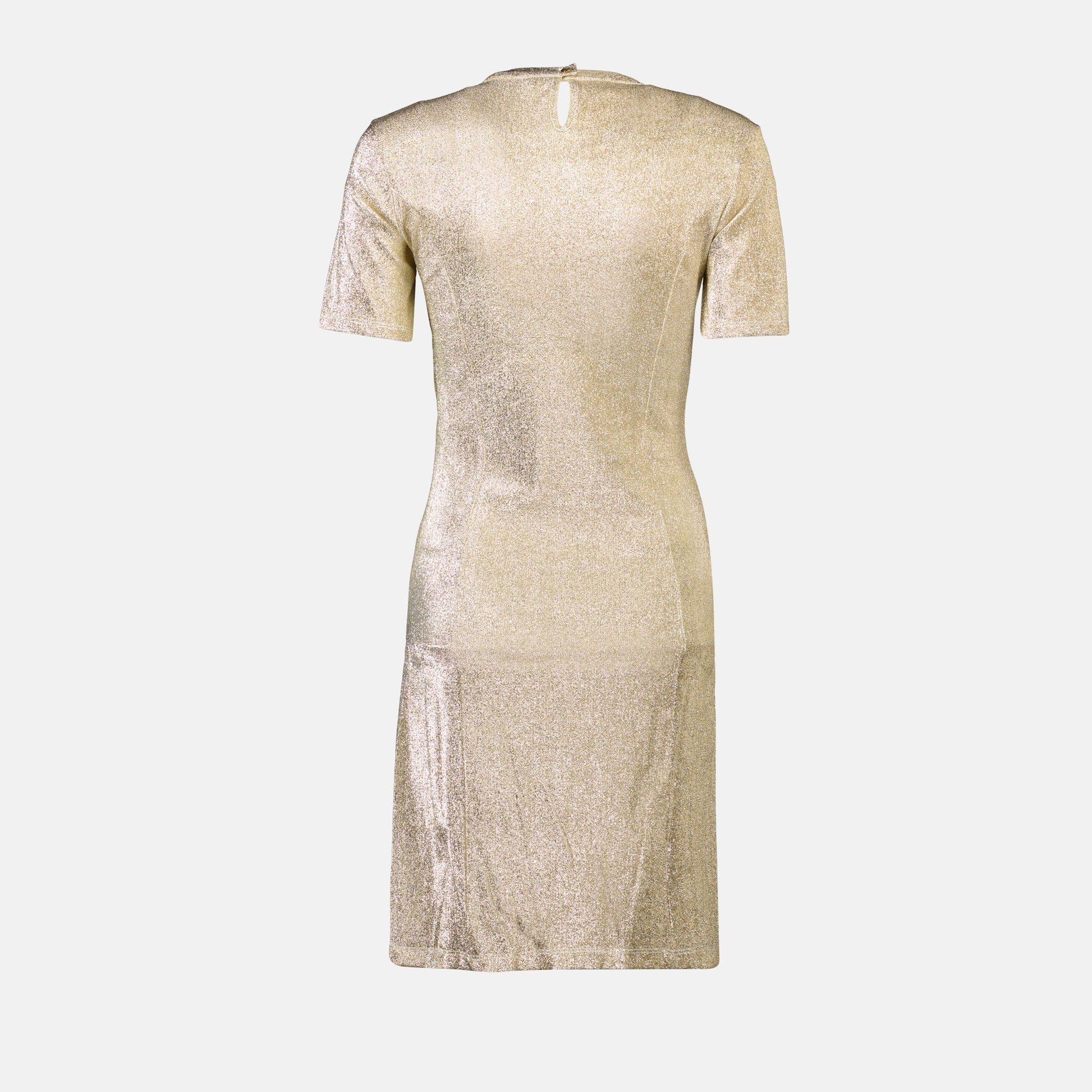 draped lurex dress, gold dress, Rabanne dress, Autumn-Winter 2024, metallic gold clothing