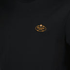 Immagine della T-shirt nera con logo di Prada per uomo - Stagione Primavera-Estate 2025 - Dettaglio 5