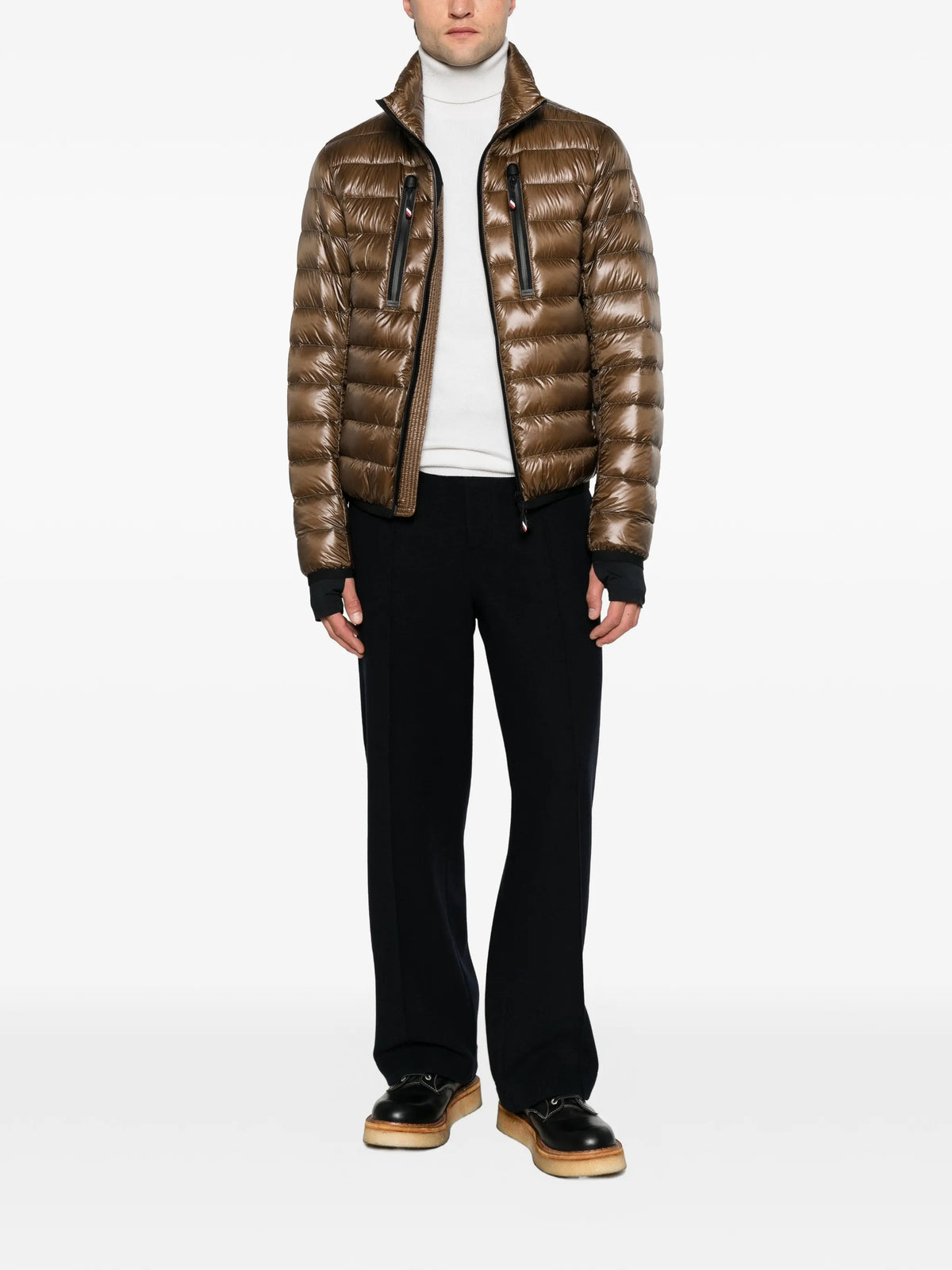 Image of Hers Brown Ski Jacket by Moncler Grenoble for Men - Season Autumn-Winter 2026 - Model View 1