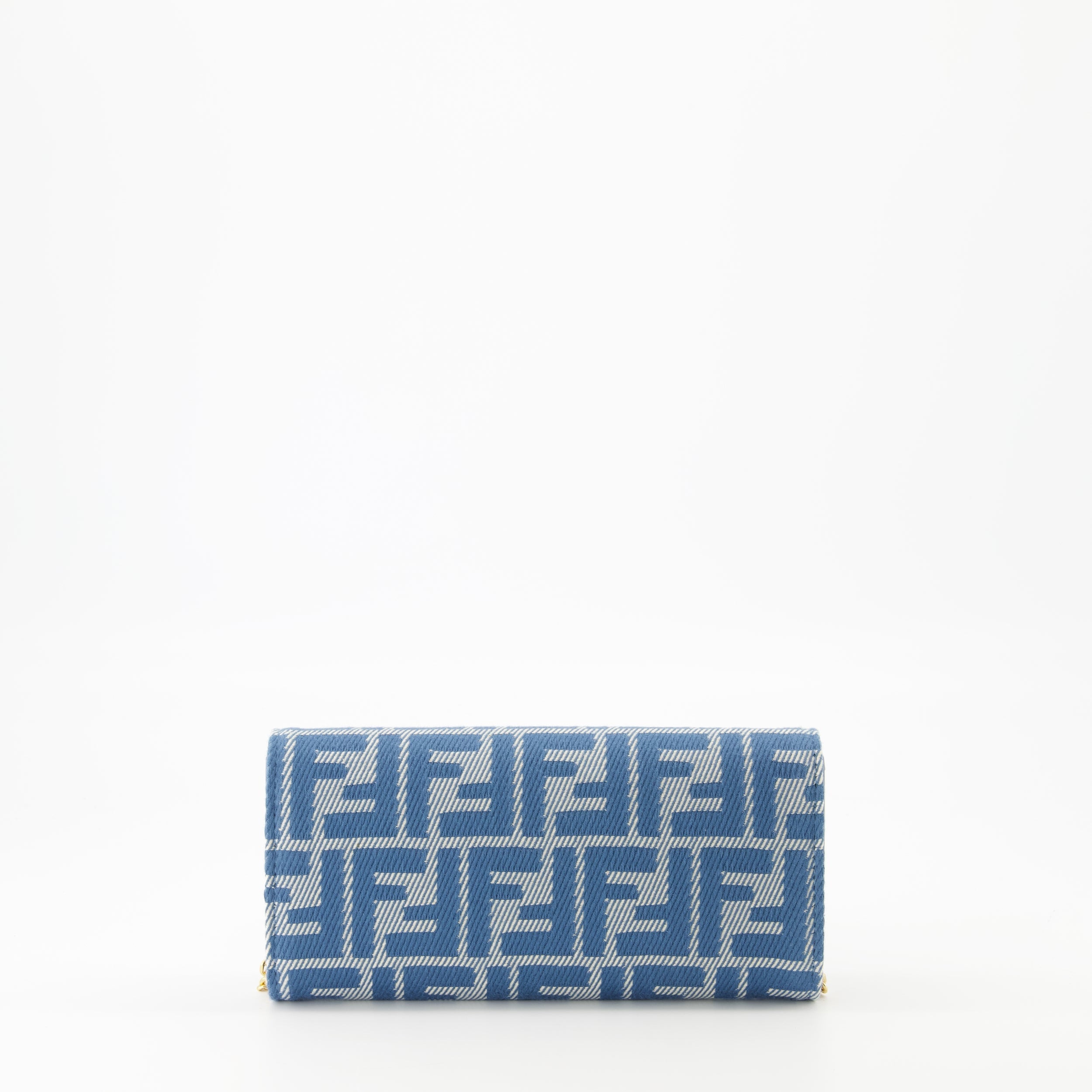 Fendi wallet, denim effect wallet, continental wallet, designer accessories, jacquard fabric