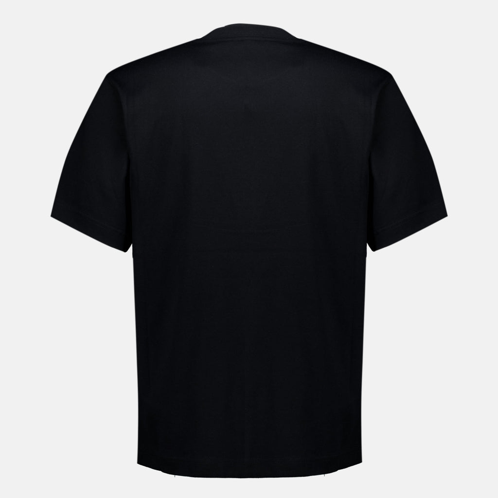 Svart bomulls-T-skjorte med Check-flagg
