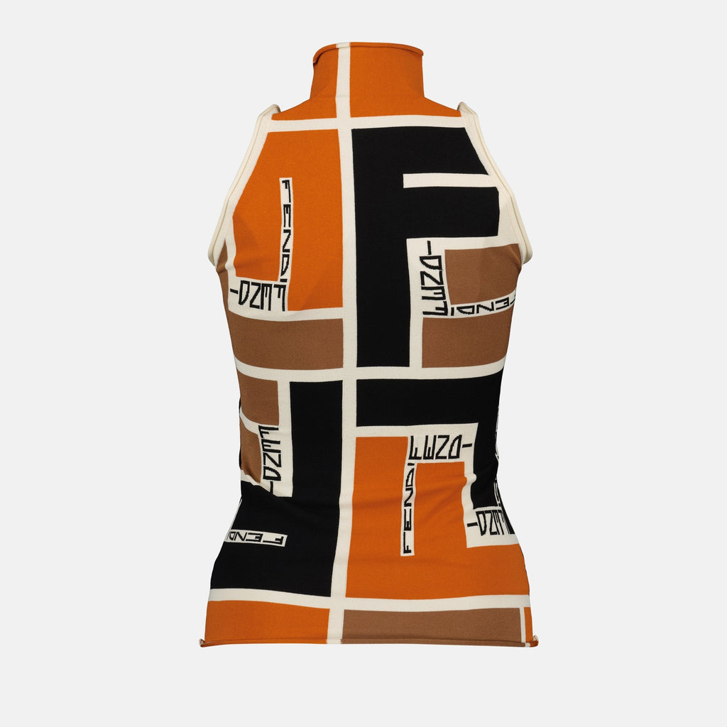 Multicolored Sleeveless Lycra® Top