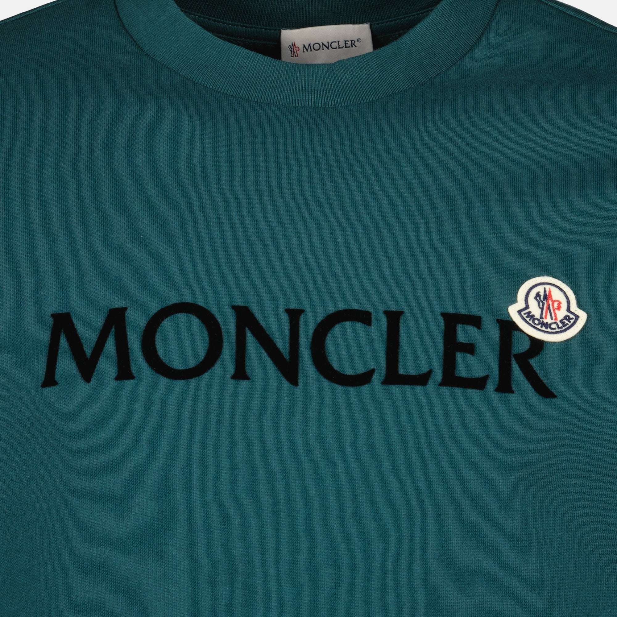 Image of Green Logo Sweatshirt by Moncler for Men - Season Autumn-Winter 2025 - Detail View 8