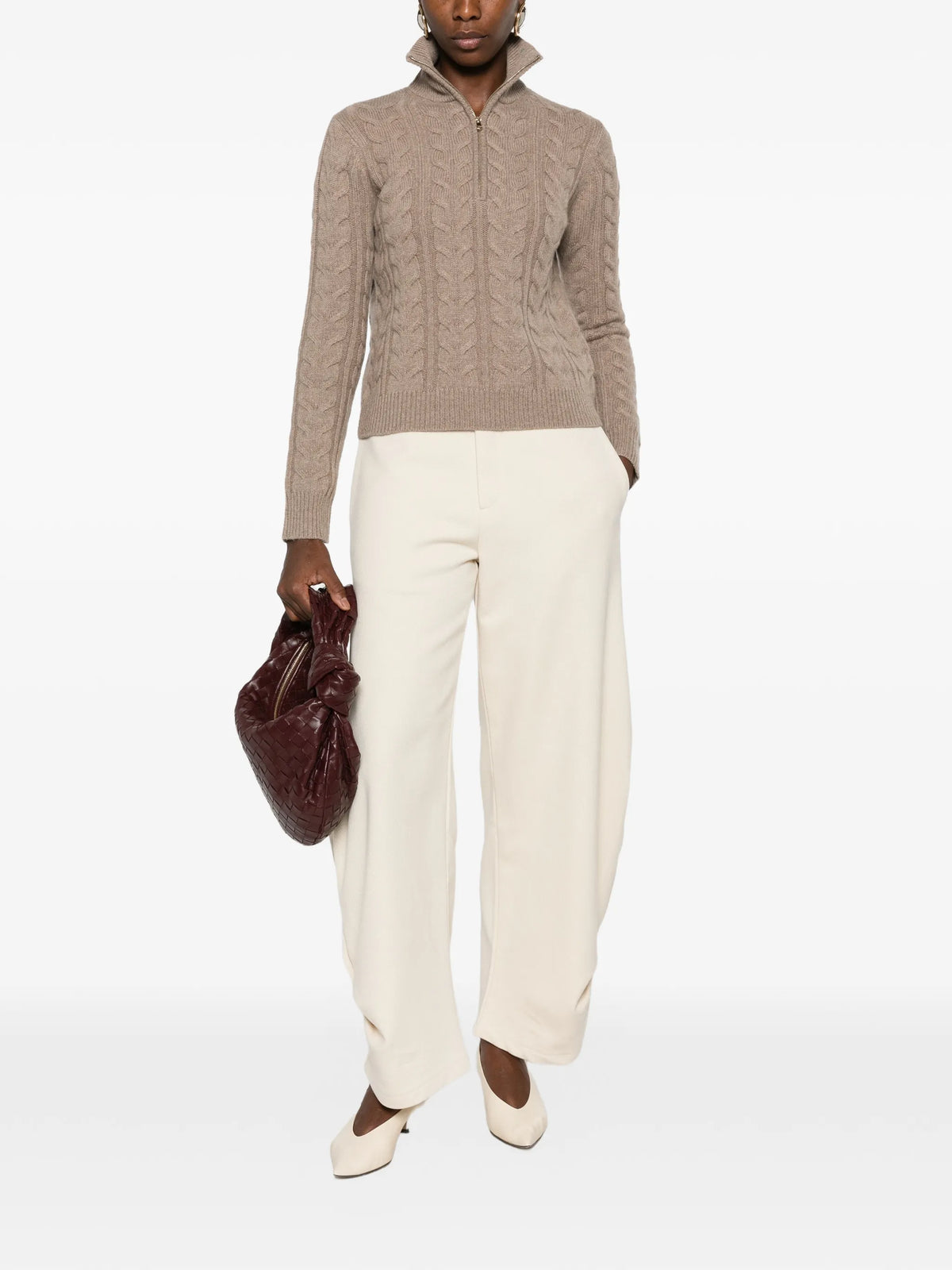Image of Zip Knit Cashmere Sweater by Max Mara for Women - Season Autumn-Winter 2026 - Model View 1