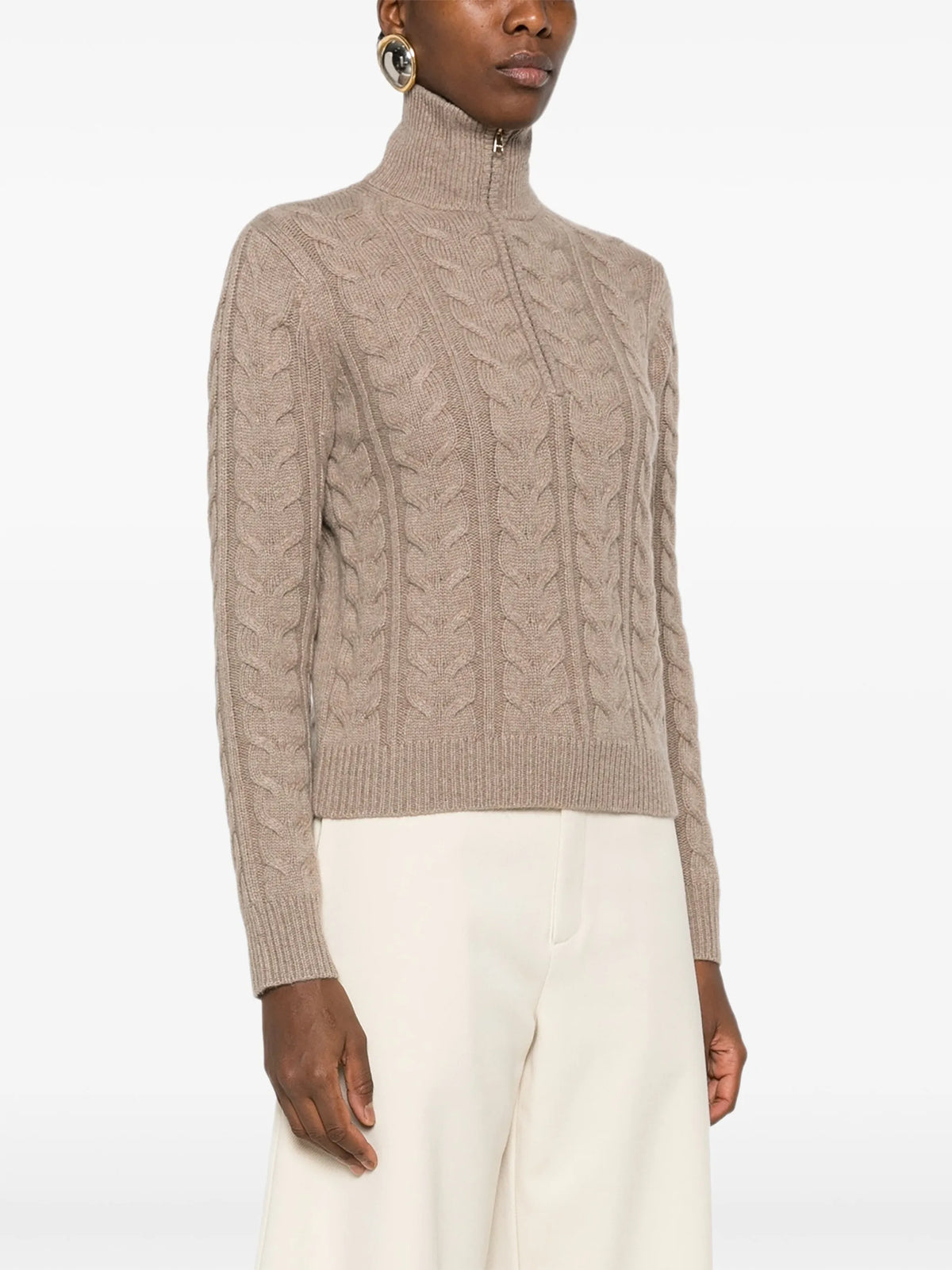 Image of Zip Knit Cashmere Sweater by Max Mara for Women - Season Autumn-Winter 2026 - Model View 2
