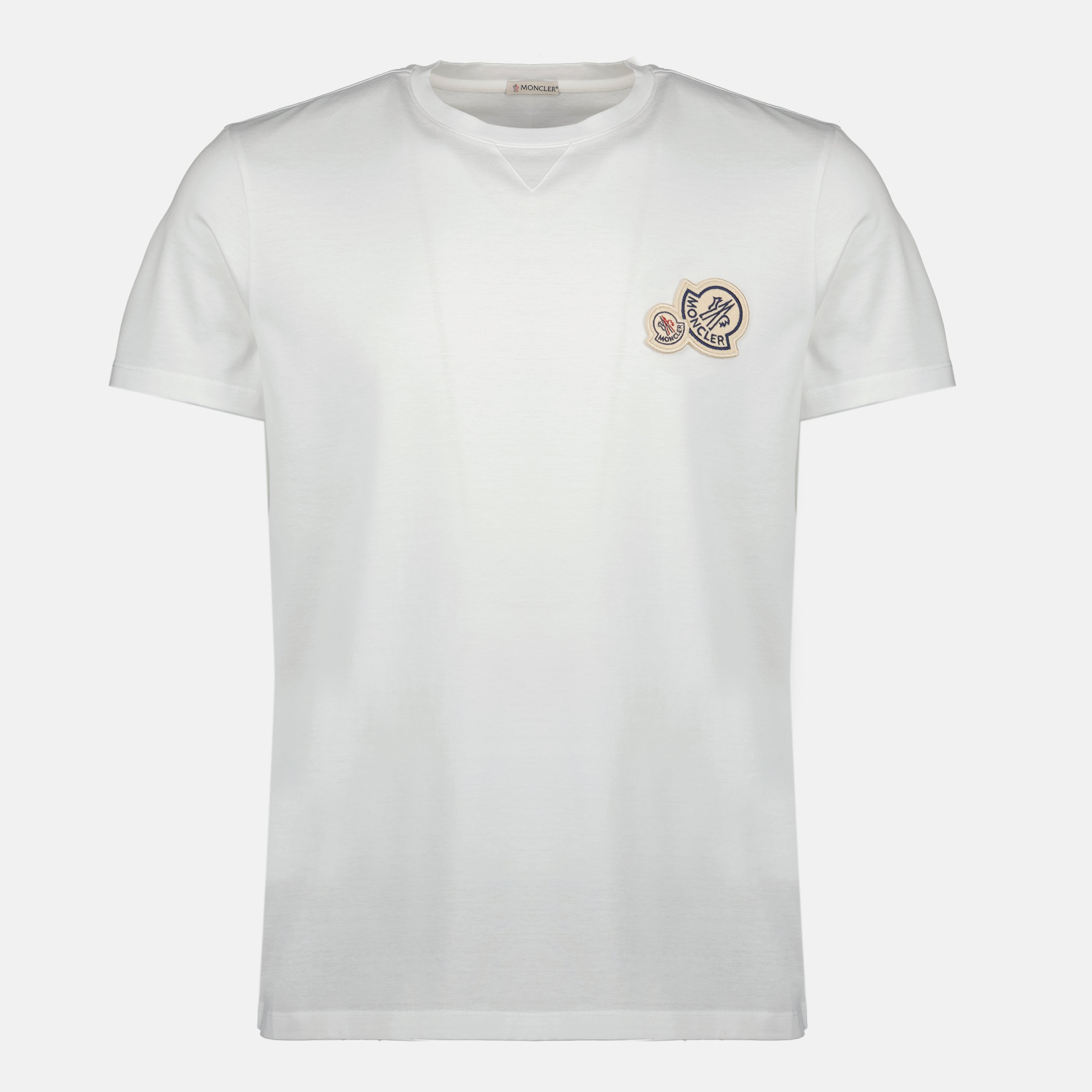 Image of White Logo T-Shirt by Moncler for Men - Season Autumn-Winter 2025 - Front View