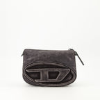 denim camera bag, adjustable shoulder strap, unisex accessory, oval D logo, Spring-Summer 2025 collection