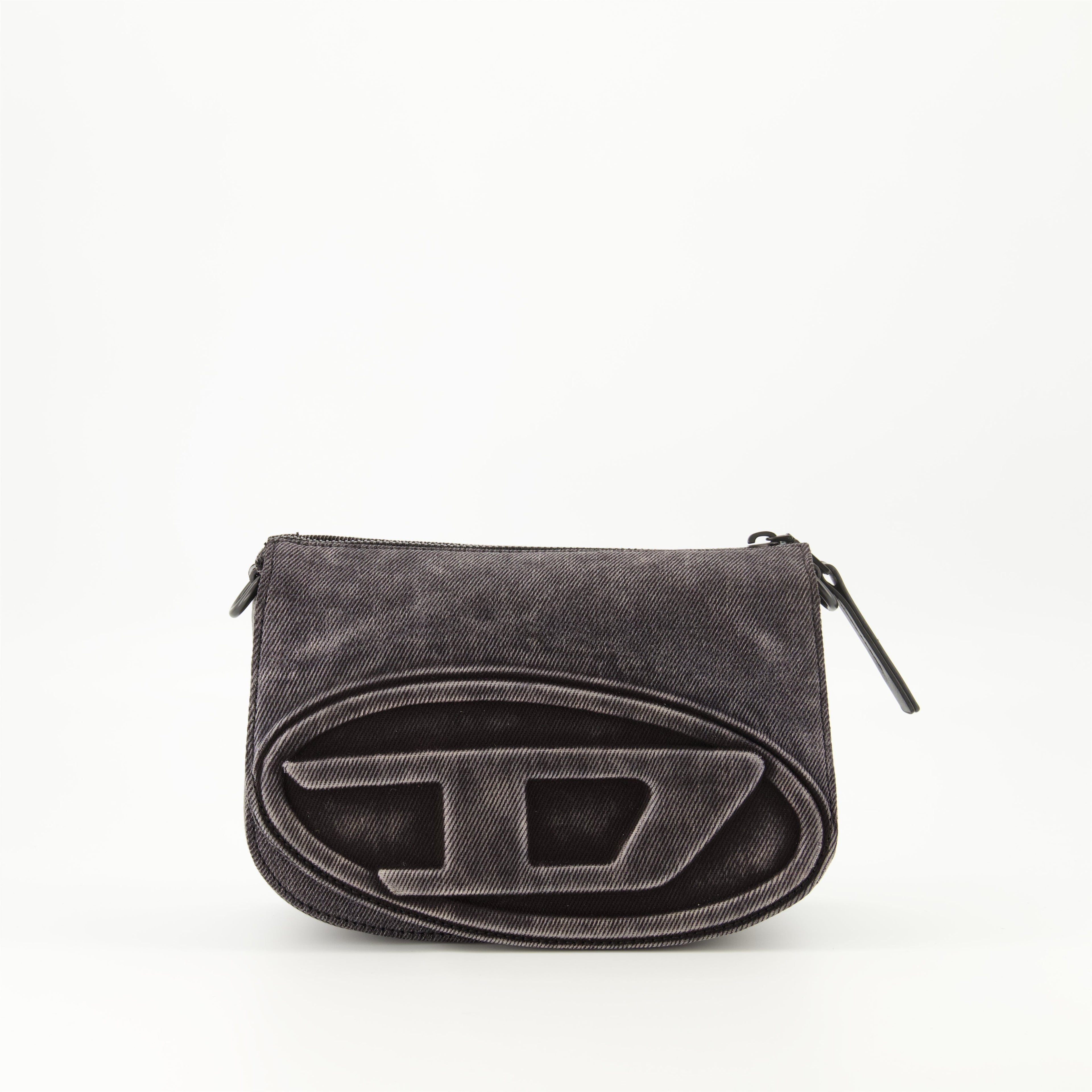 denim camera bag, adjustable shoulder strap, unisex accessory, oval D logo, Spring-Summer 2025 collection