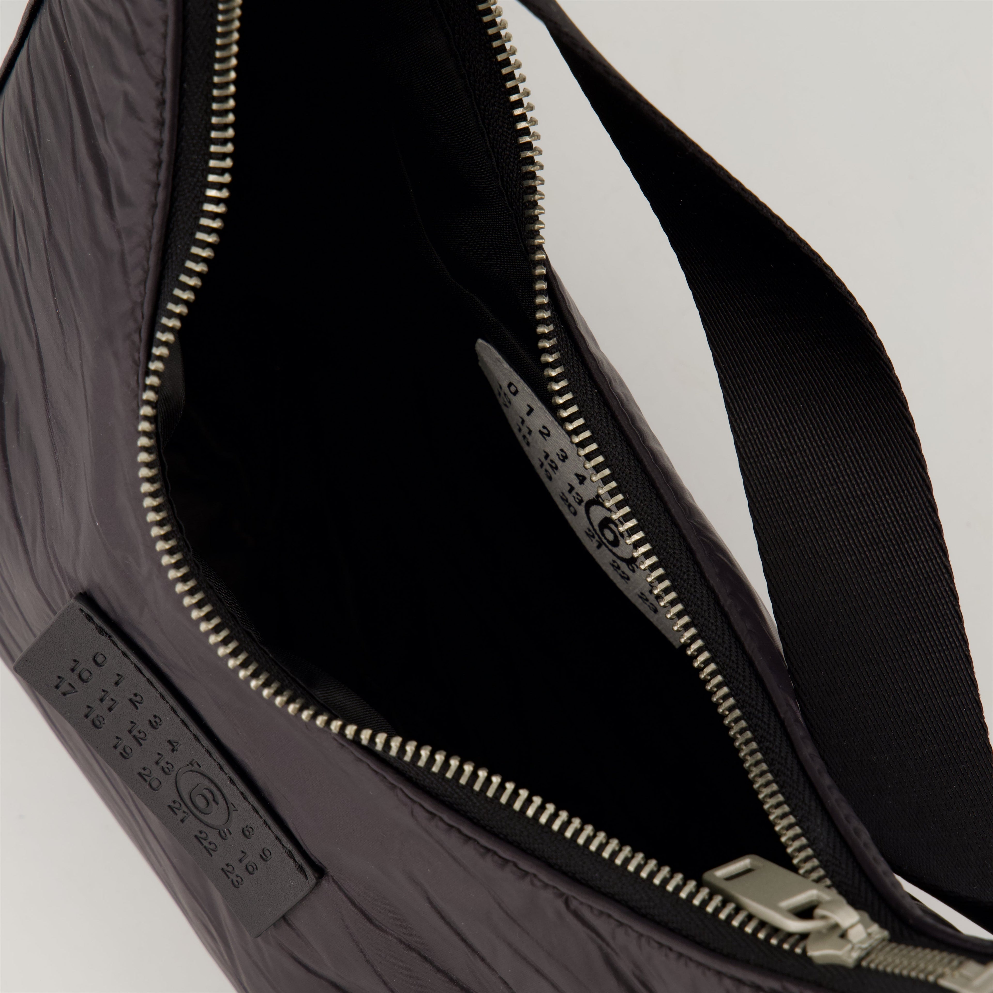 black hobo bag, MM6 bag, nylon handbag, designer accessories, Spring-Summer collection