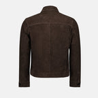 Brown suede overshirt, leather overshirt, AMI Paris overshirt, Autumn-Winter 2024 fashion, luxury suede shirt