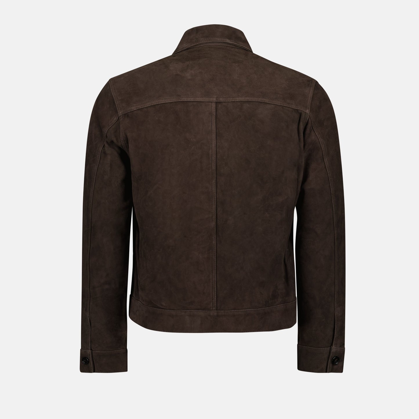 Brown suede overshirt, leather overshirt, AMI Paris overshirt, Autumn-Winter 2024 fashion, luxury suede shirt