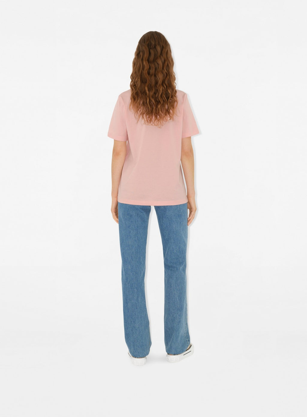 Burberry women's t-shirt, luxury logo t-shirt, pink designer t-shirt, high-end women's fashion, Burberry clothing