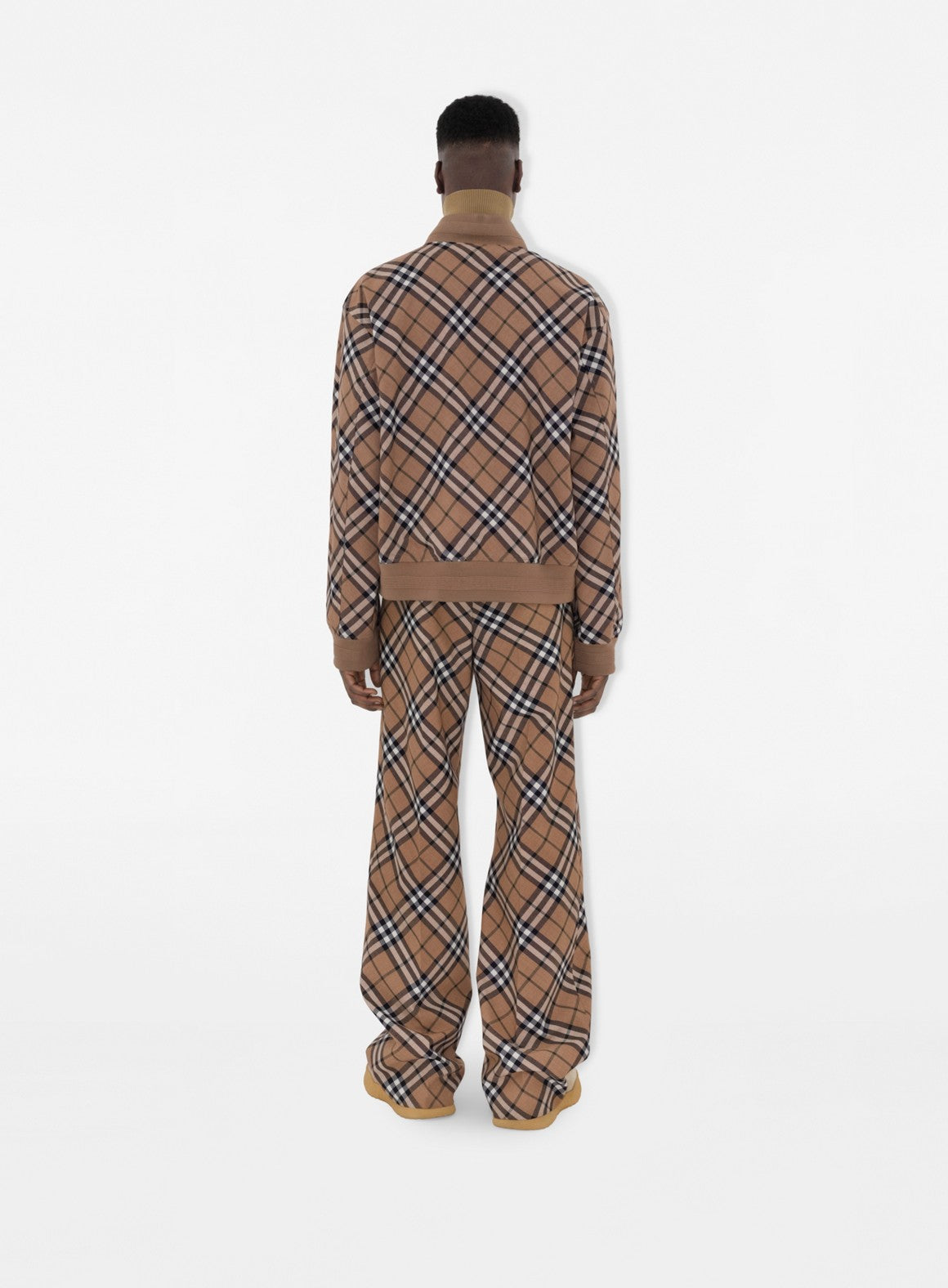 bomber jacket, checkered jacket, Burberry jacket, polyester wool blend, elegant outerwear