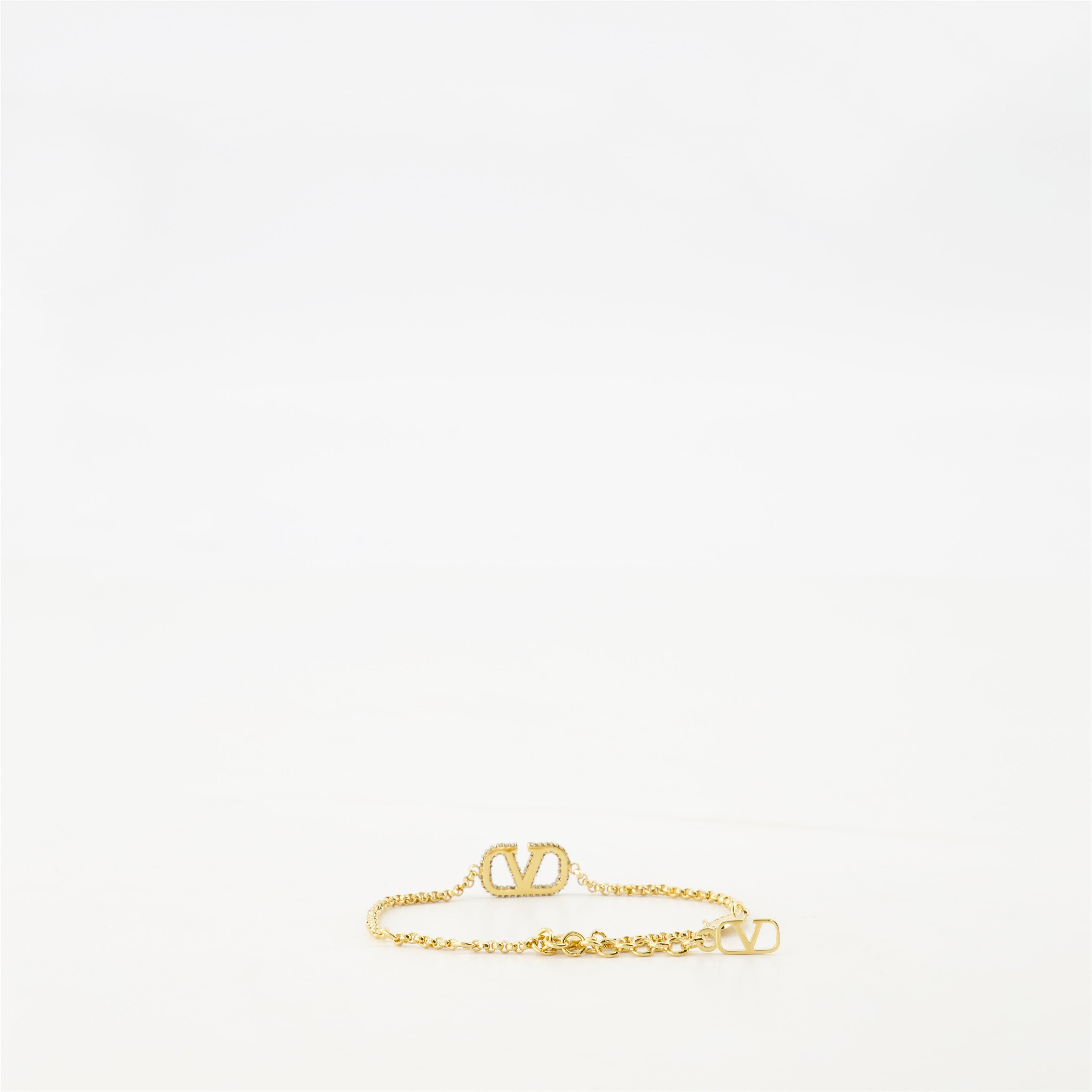 VLogo bracelet, Swarovski crystal jewelry, adjustable bracelet, Valentino Garavani, luxury accessories