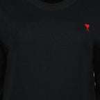 Image du pull noir Ami de Coeur par Ami PARIS pour femmes - Saison Automne-Hiver 2025 - Vue de détail du produit 2