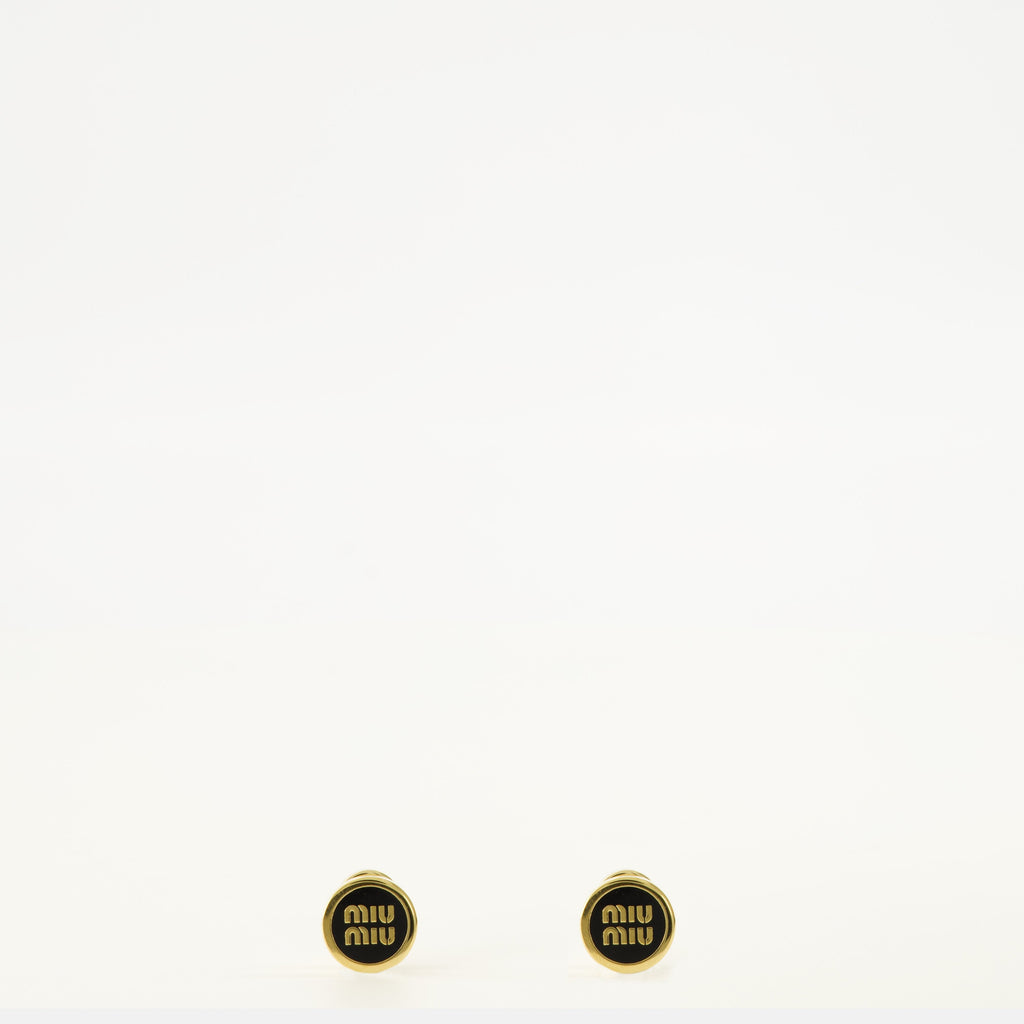 Enamel Black Metal Earrings