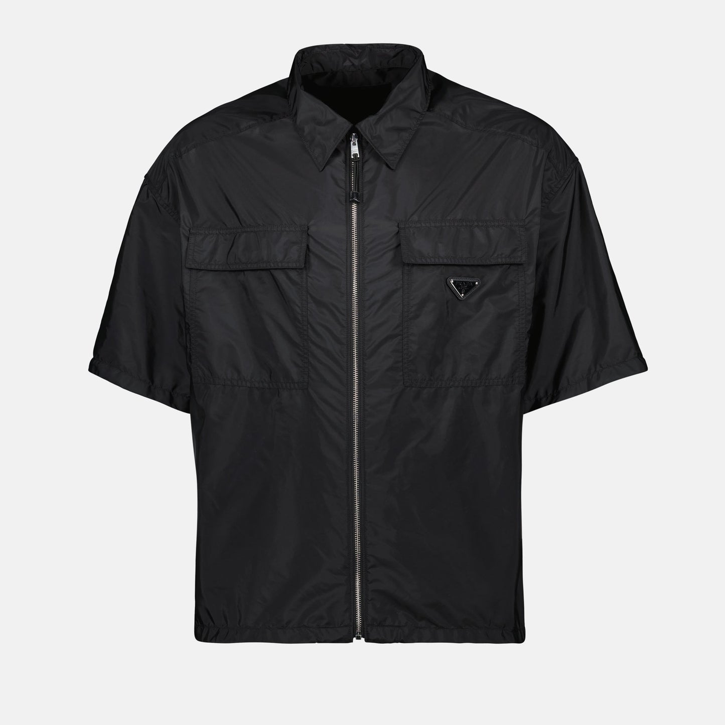 Prada, zipped shirt, nylon shirt, black shirt, men’s fashion